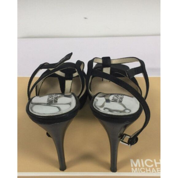 Michael Kors Women's Black Suede Open Toe Stiletto Heels Size 9.5M - Picture 3 of 5